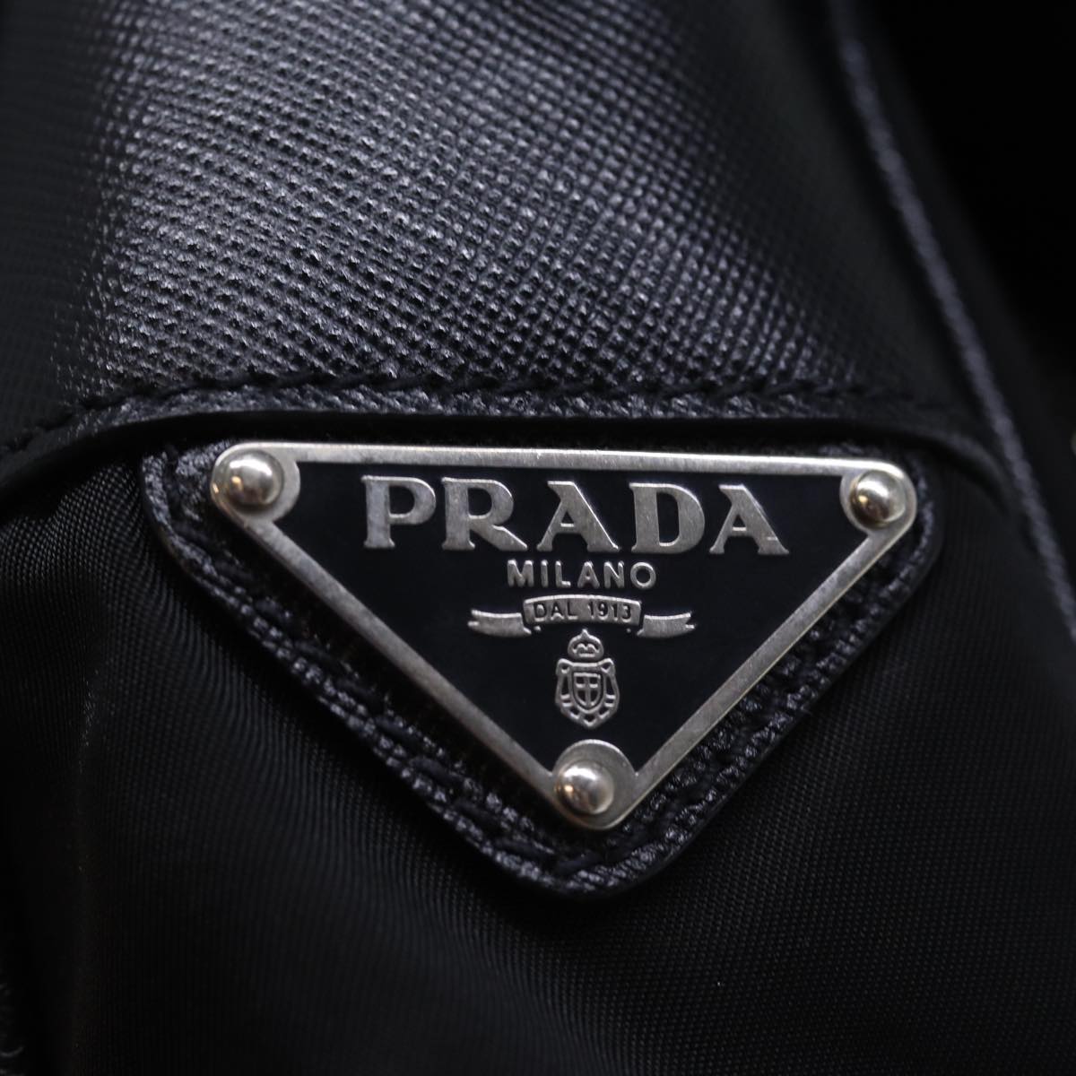 PRADA Shoulder Bag Nylon Leather Black Auth am6182V