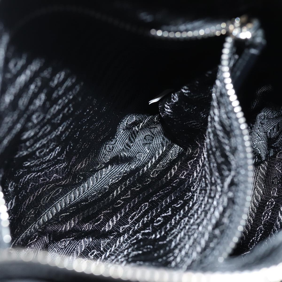 PRADA Shoulder Bag Nylon Leather Black Auth am6182V