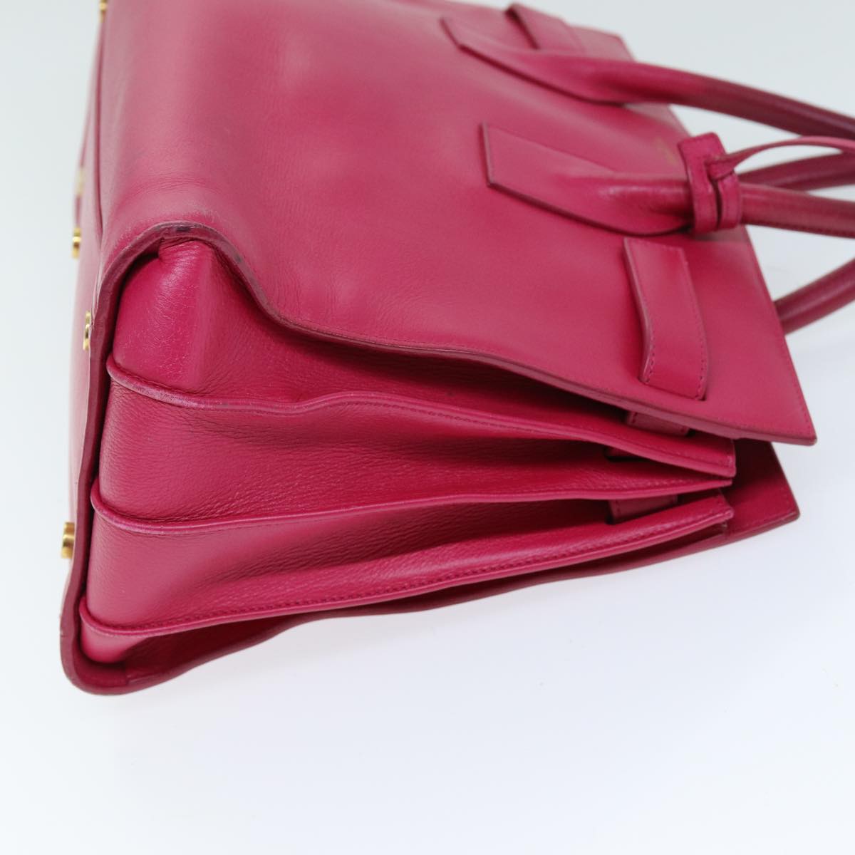SAINT LAURENT Sac De Jules Hand Bag Leather 2way Pink 324823 Auth am6195