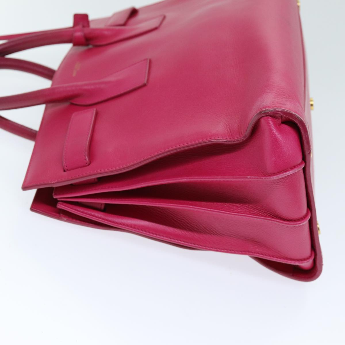 SAINT LAURENT Sac De Jules Hand Bag Leather 2way Pink 324823 Auth am6195