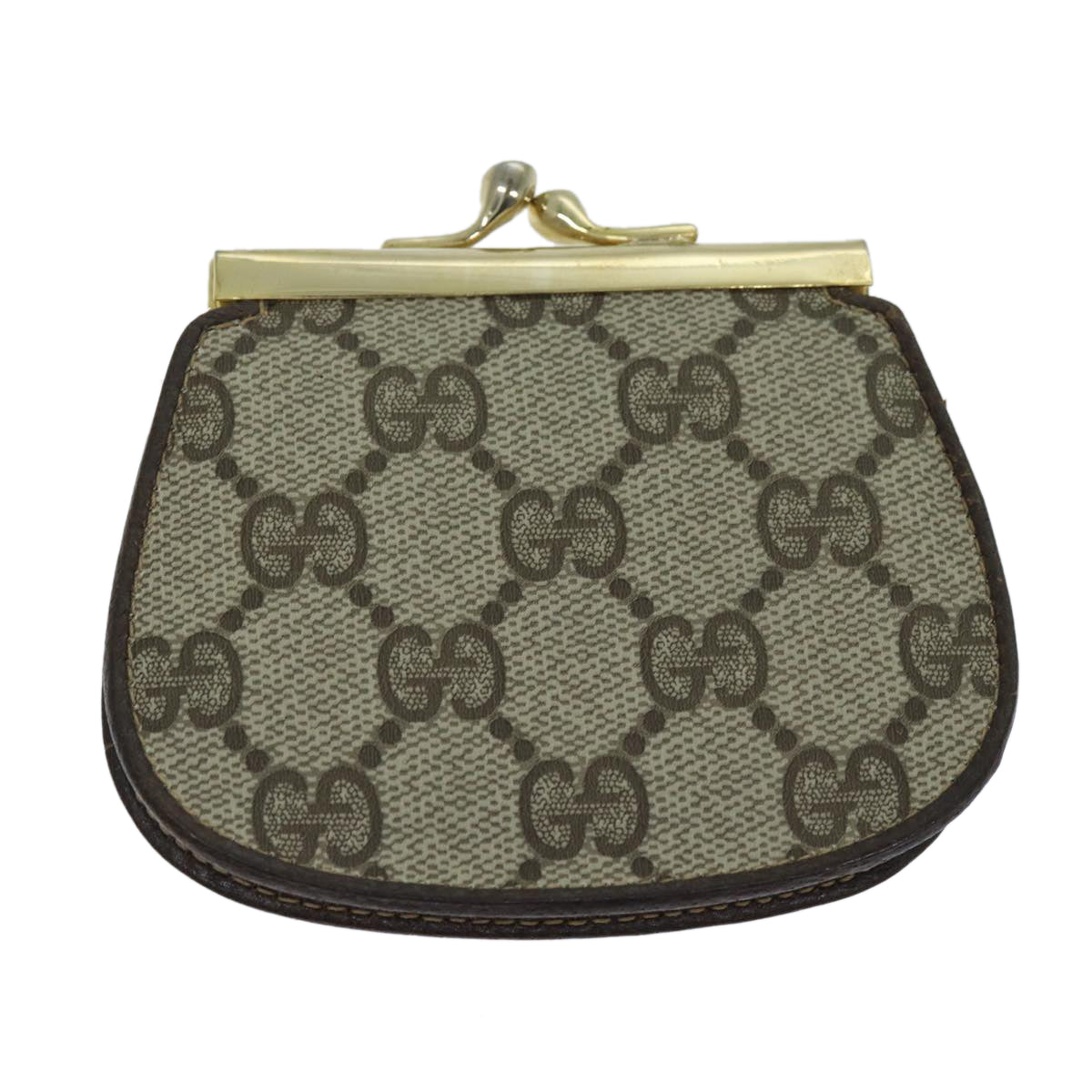 GUCCI GG Supreme Coin Purse PVC Beige 64 03 114 Auth am6199