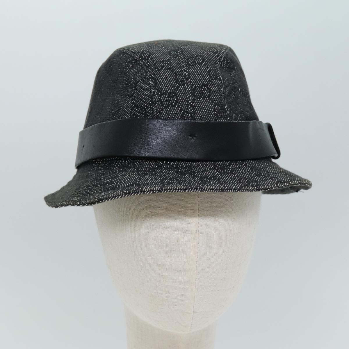 GUCCI GG Canvas Hat M Black Auth am6222