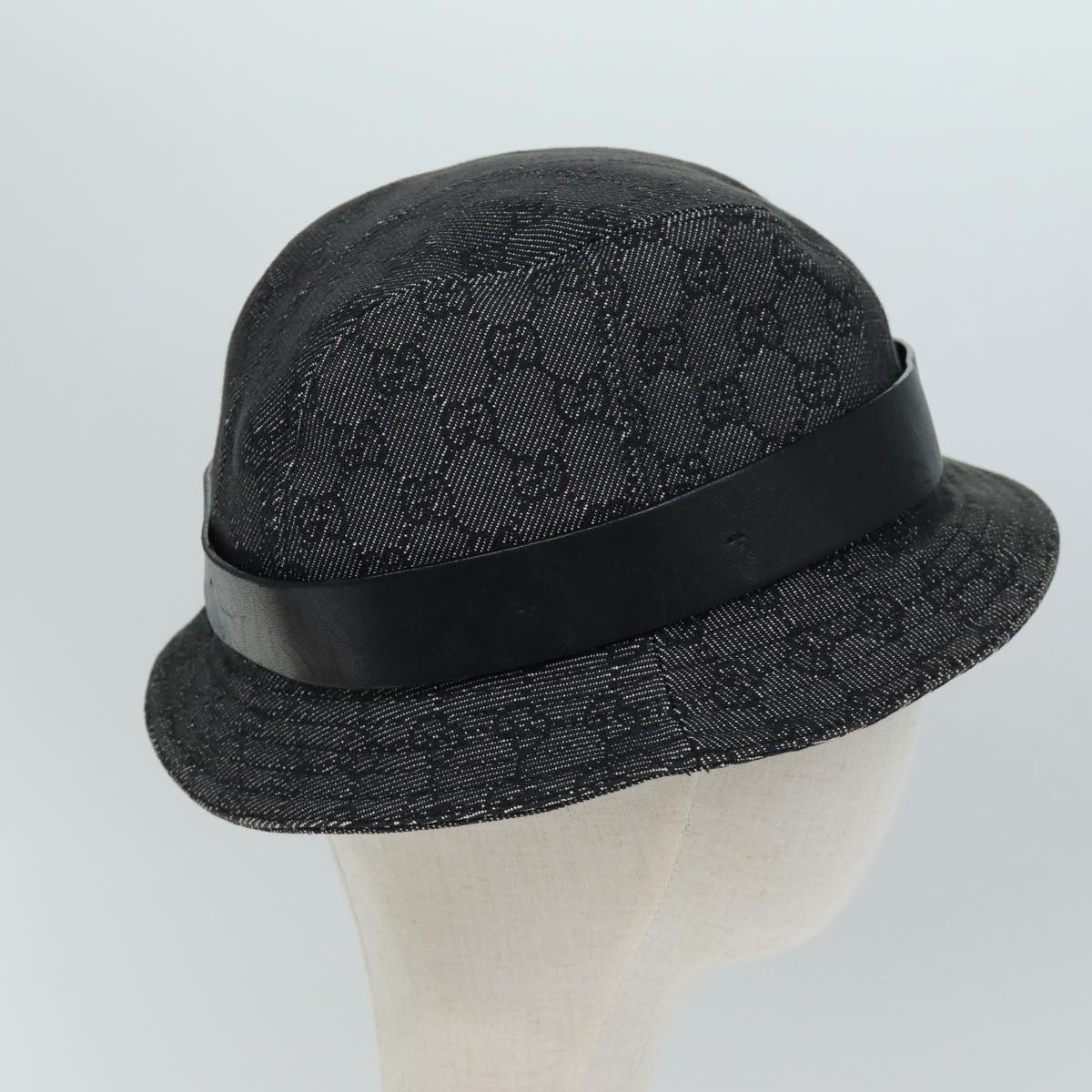 GUCCI GG Canvas Hat M Black Auth am6222