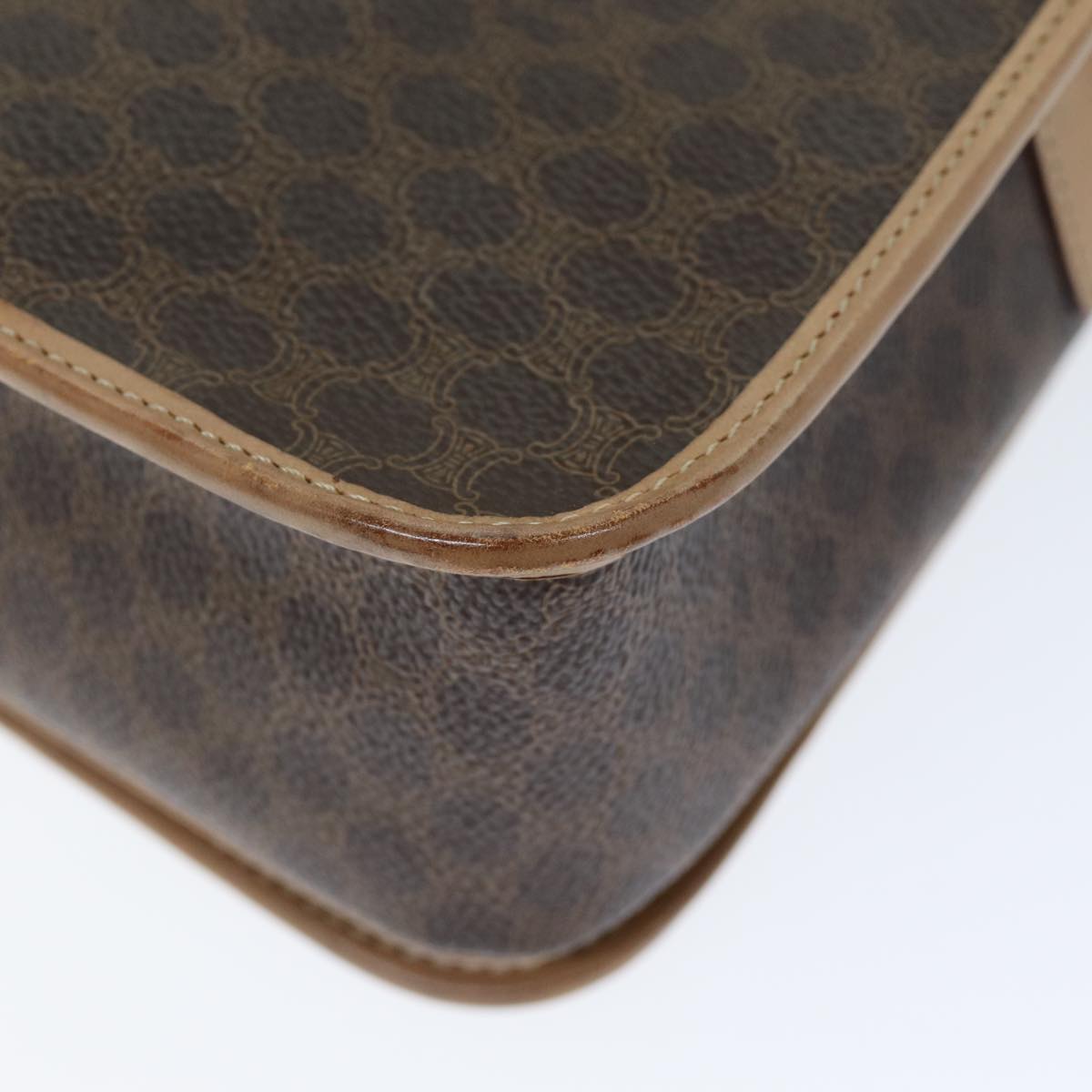 CELINE Macadam Canvas Shoulder Bag PVC Brown Auth am6264