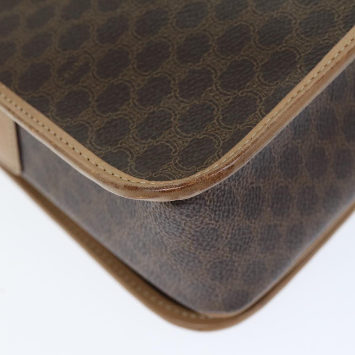 CELINE Macadam Canvas Shoulder Bag PVC Brown Auth am6264