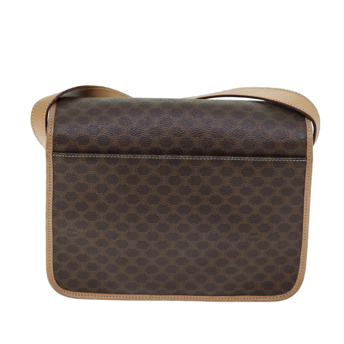 CELINE Macadam Canvas Shoulder Bag PVC Brown Auth am6264