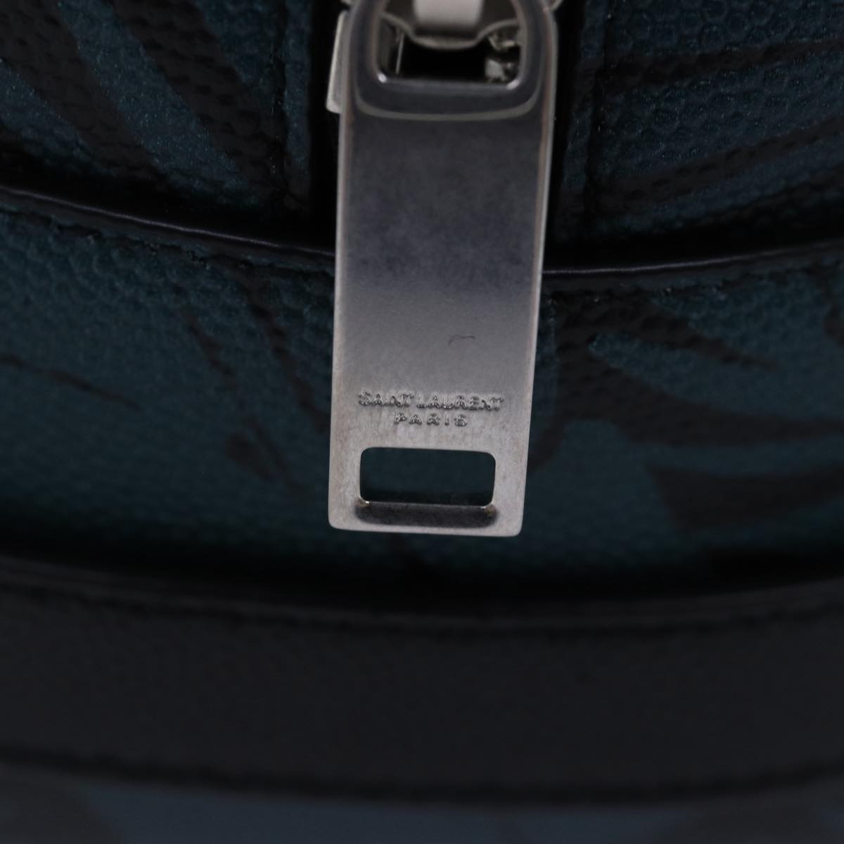 SAINT LAURENT Clutch Bag Leather Blue Auth am6361