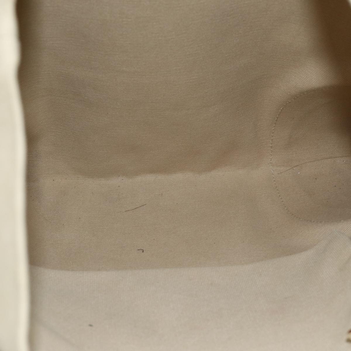 PRADA Tote Bag Canvas Beige Auth am6376