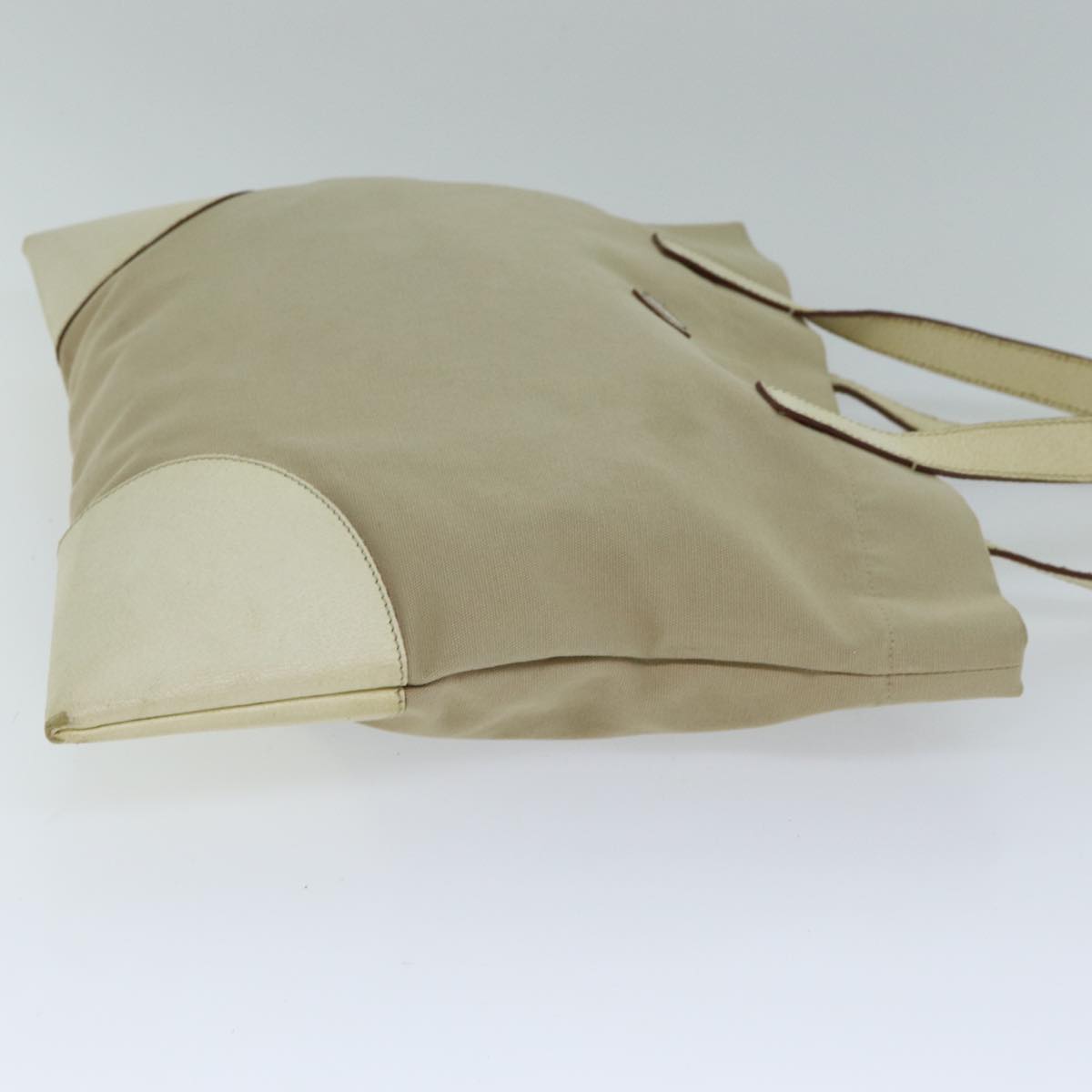 PRADA Tote Bag Canvas Beige Auth am6376