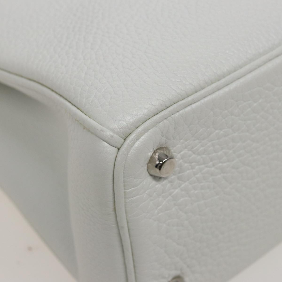 Christian Dior Diorissimo Hand Bag Leather 2way White Auth am6412AV