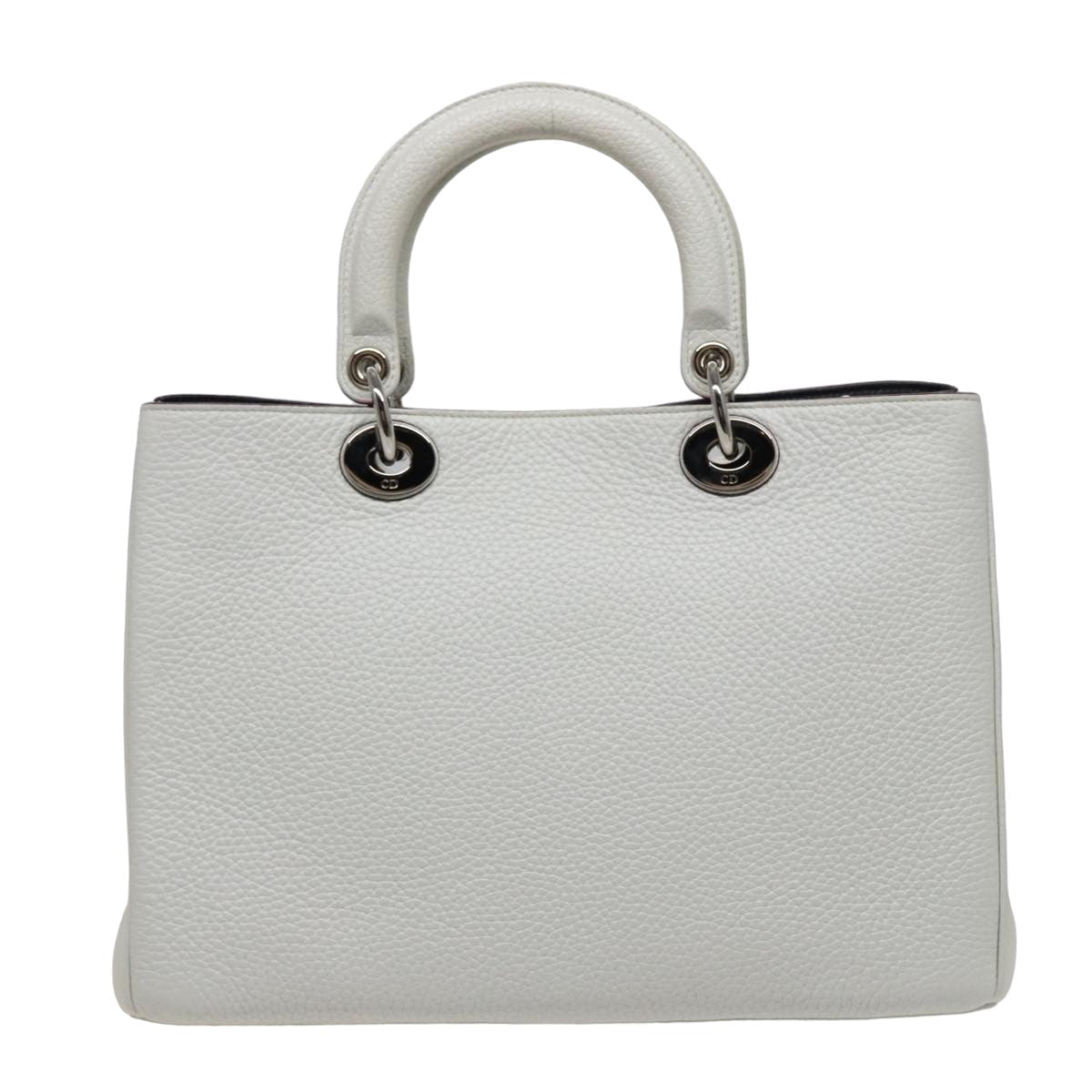 Christian Dior Diorissimo Hand Bag Leather 2way White Auth am6412AV