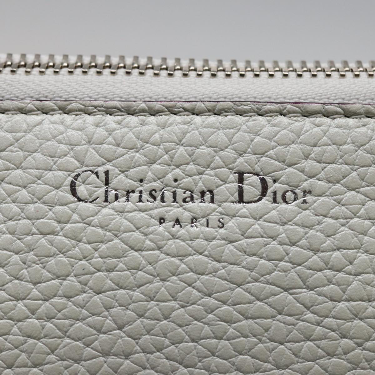 Christian Dior Diorissimo Hand Bag Leather 2way White Auth am6412AV