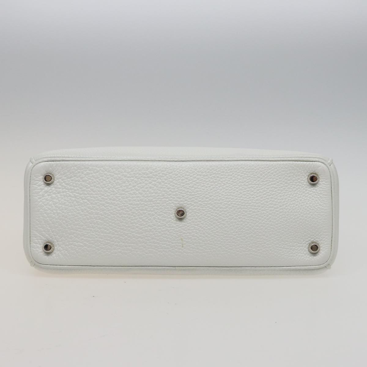 Christian Dior Diorissimo Hand Bag Leather 2way White Auth am6412AV