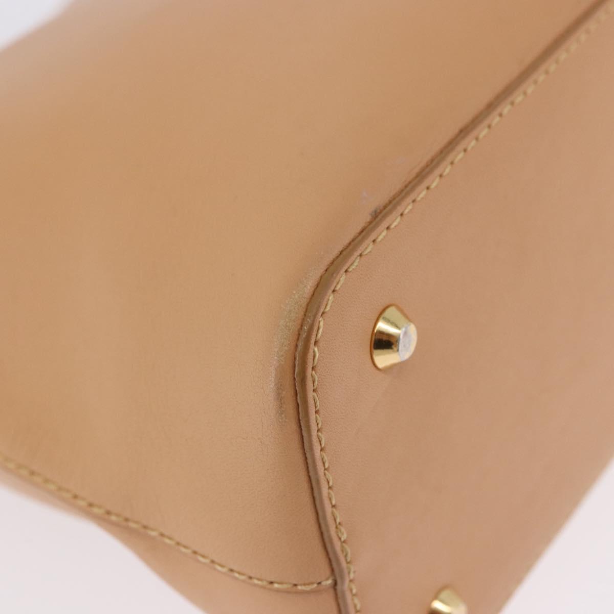 BURBERRY Shoulder Bag Leather Beige Auth am6447