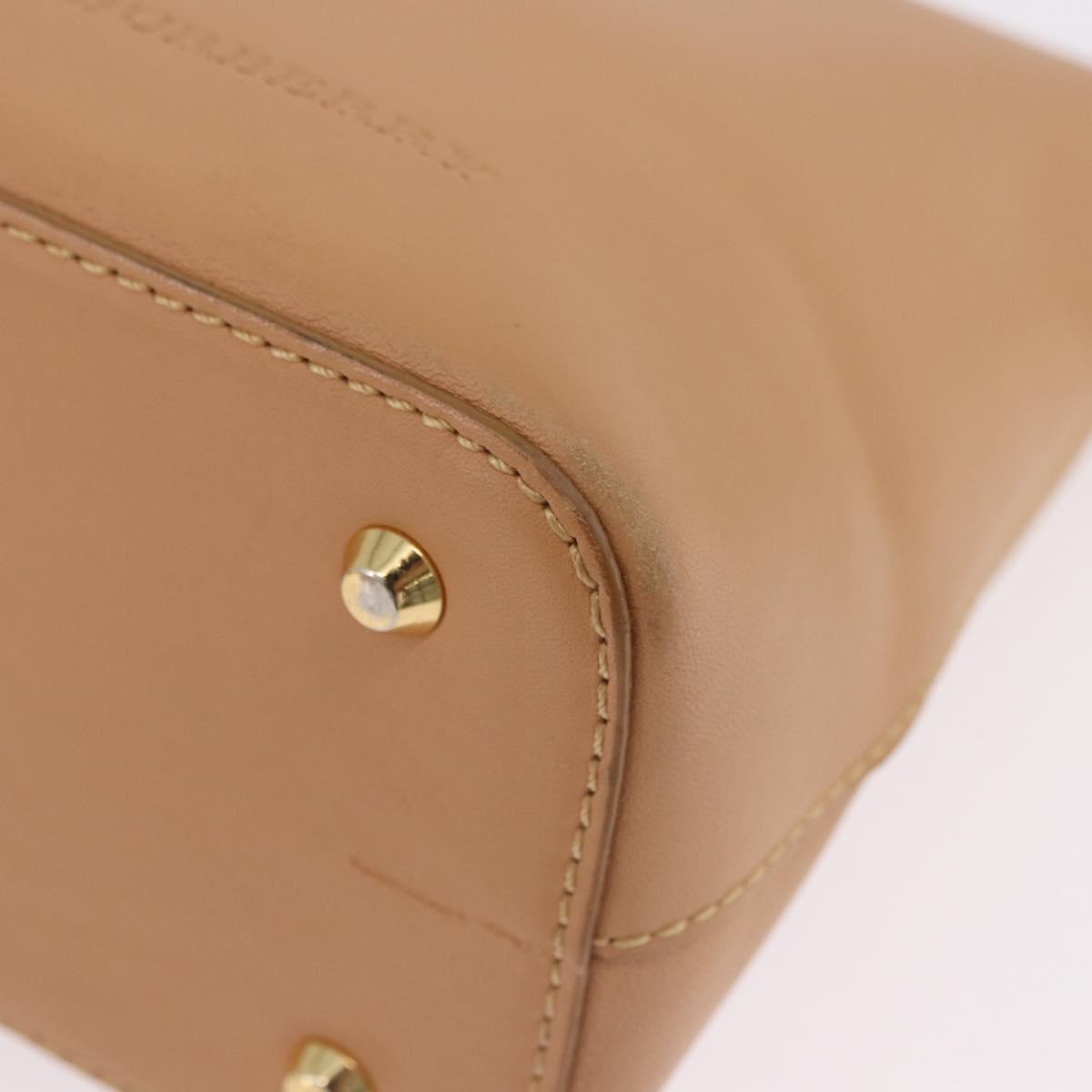 BURBERRY Shoulder Bag Leather Beige Auth am6447