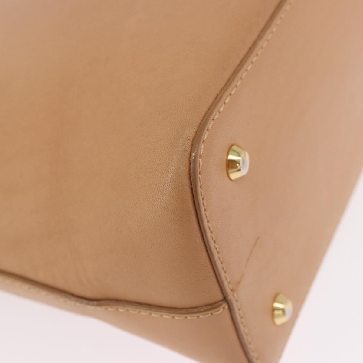 BURBERRY Shoulder Bag Leather Beige Auth am6447