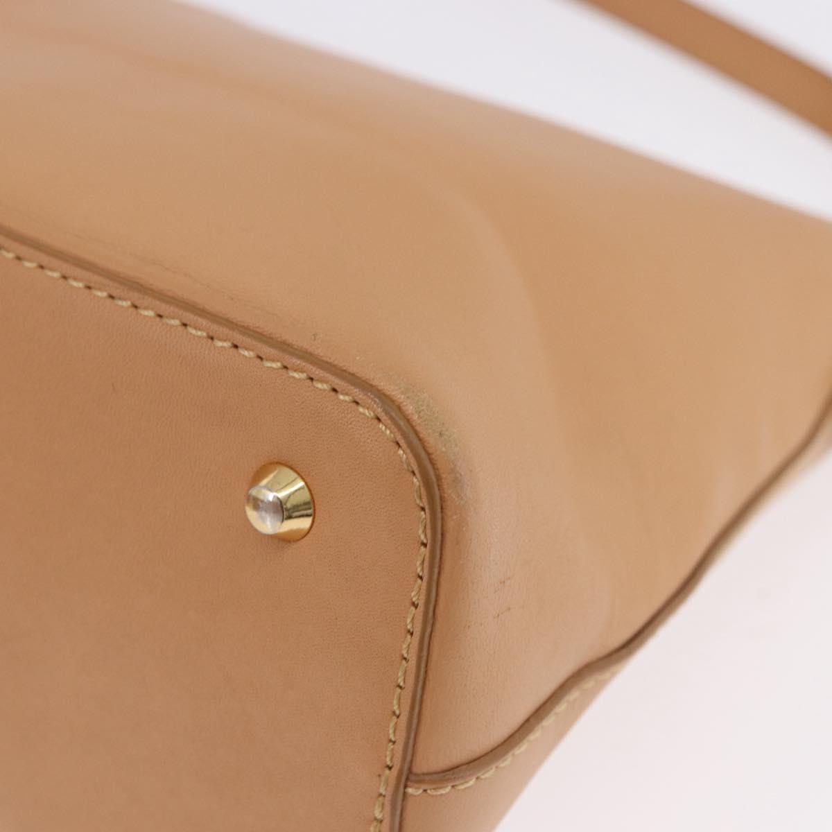BURBERRY Shoulder Bag Leather Beige Auth am6447