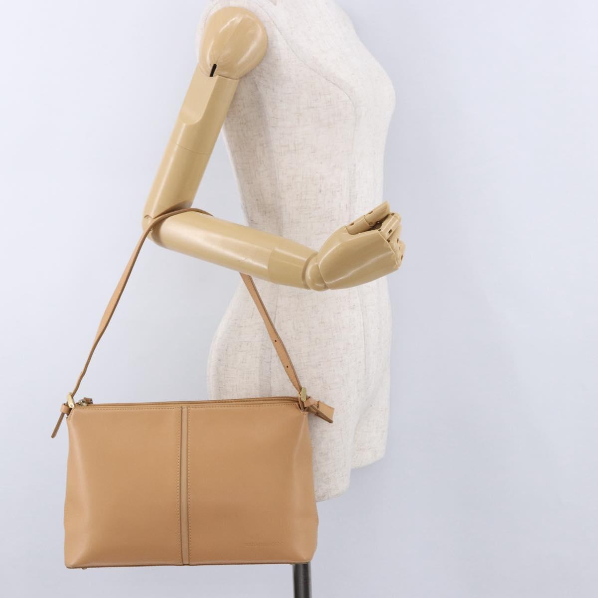 BURBERRY Shoulder Bag Leather Beige Auth am6447