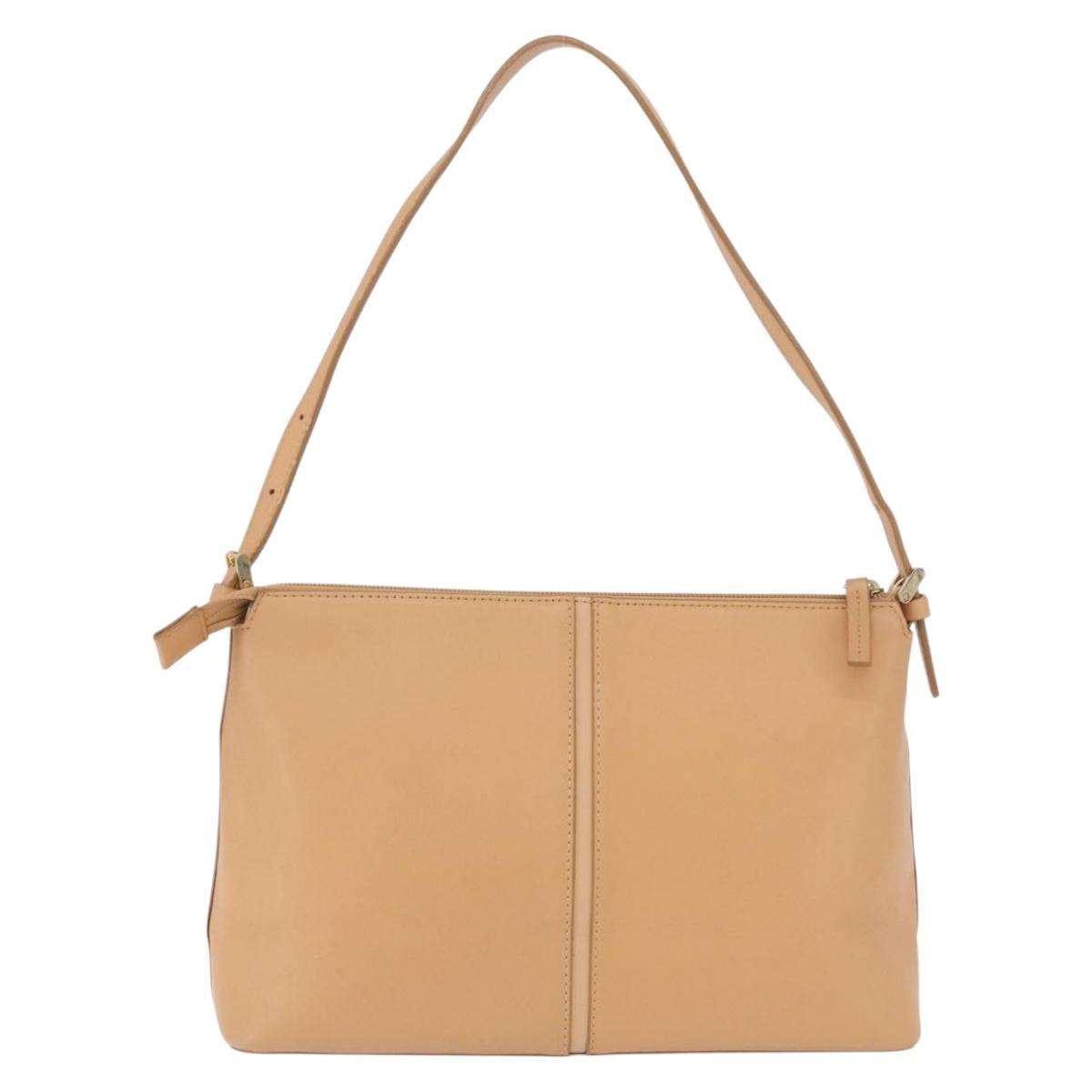 BURBERRY Shoulder Bag Leather Beige Auth am6447