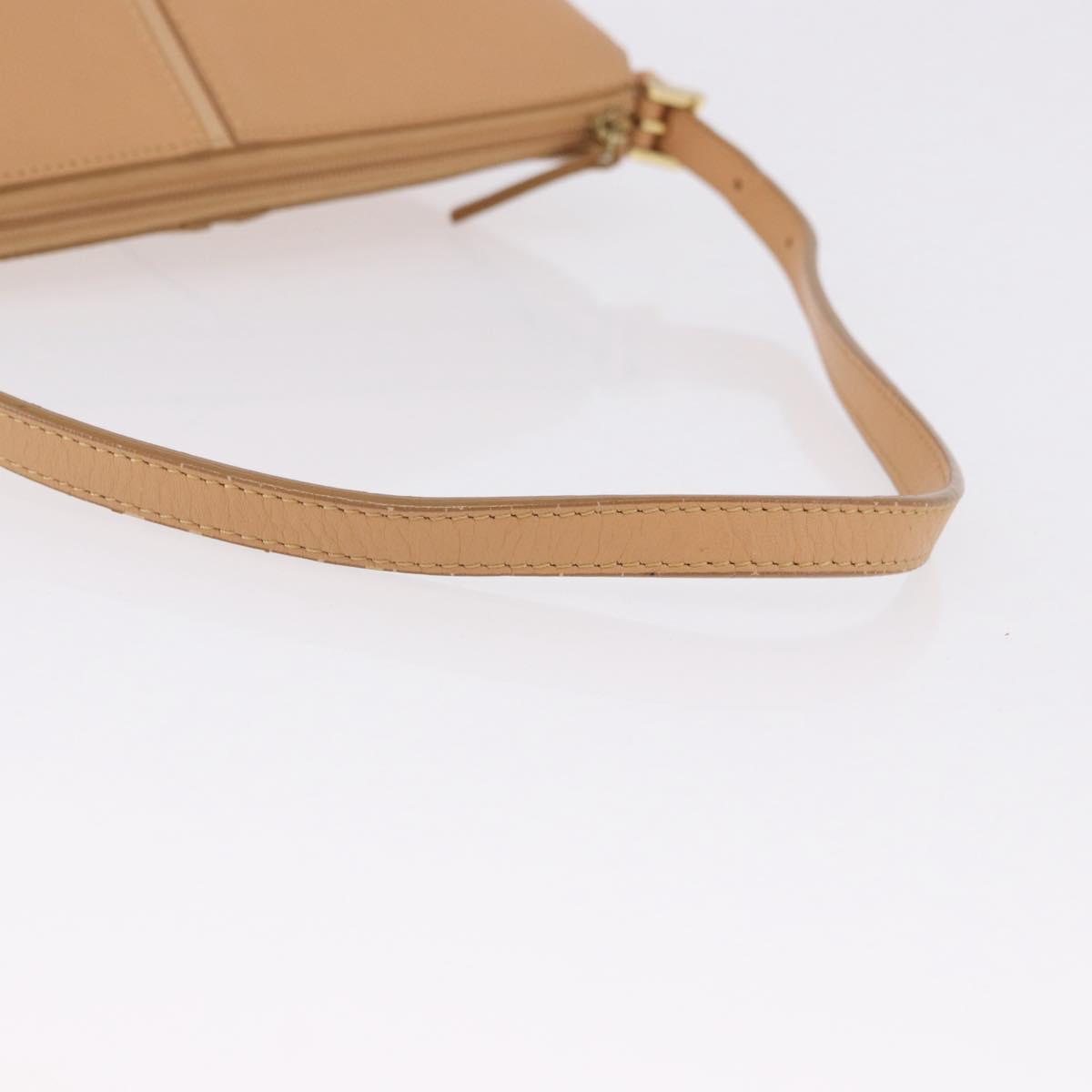 BURBERRY Shoulder Bag Leather Beige Auth am6447