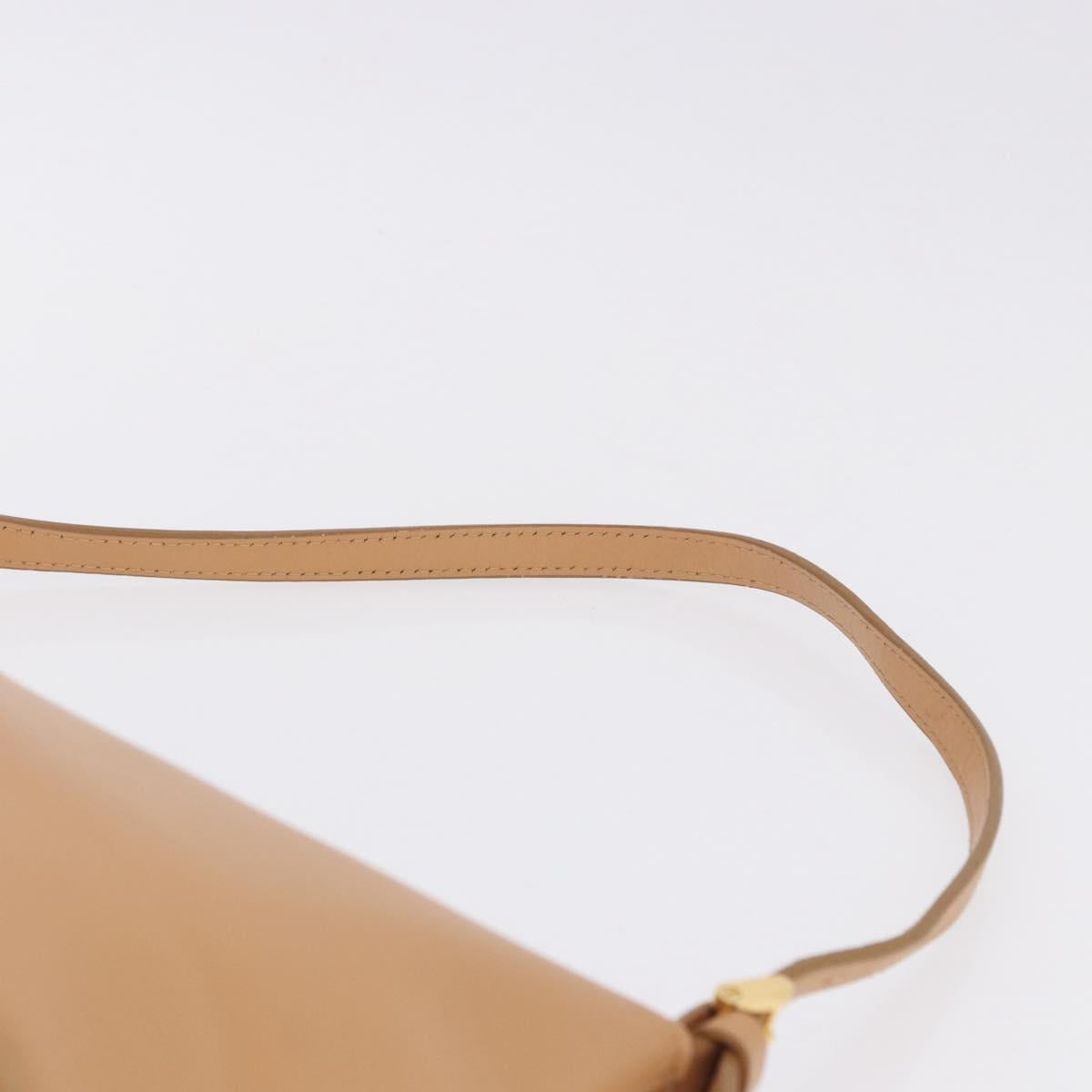 BURBERRY Shoulder Bag Leather Beige Auth am6447