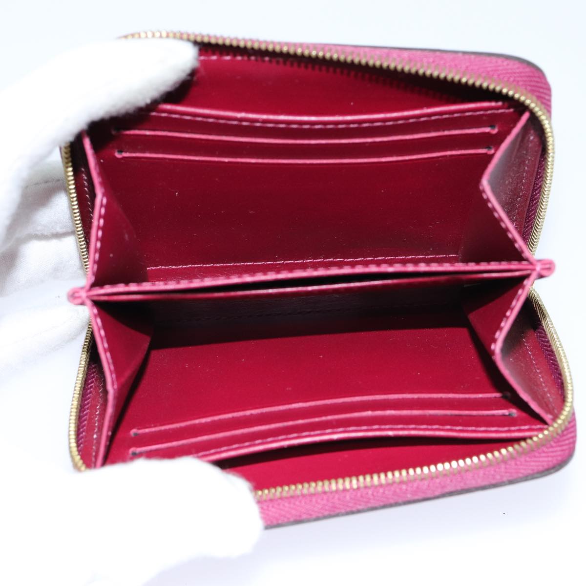 LOUIS VUITTON Monogram Vernis Zippy Coin Purse Wallet Purple M91534 Auth am6485V