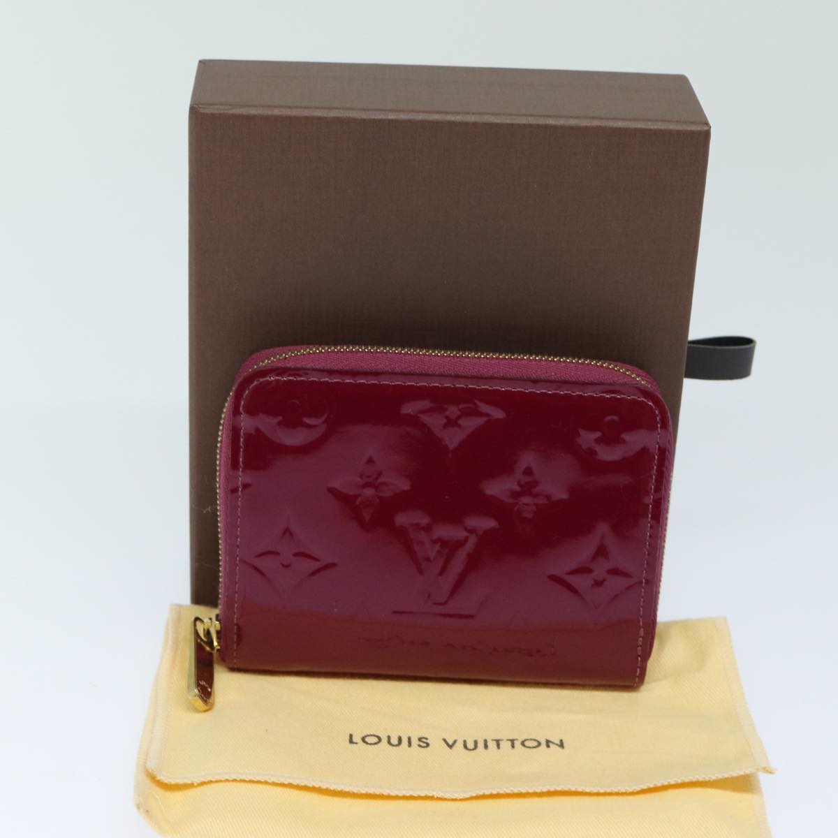 LOUIS VUITTON Monogram Vernis Zippy Coin Purse Wallet Purple M91534 Auth am6485V