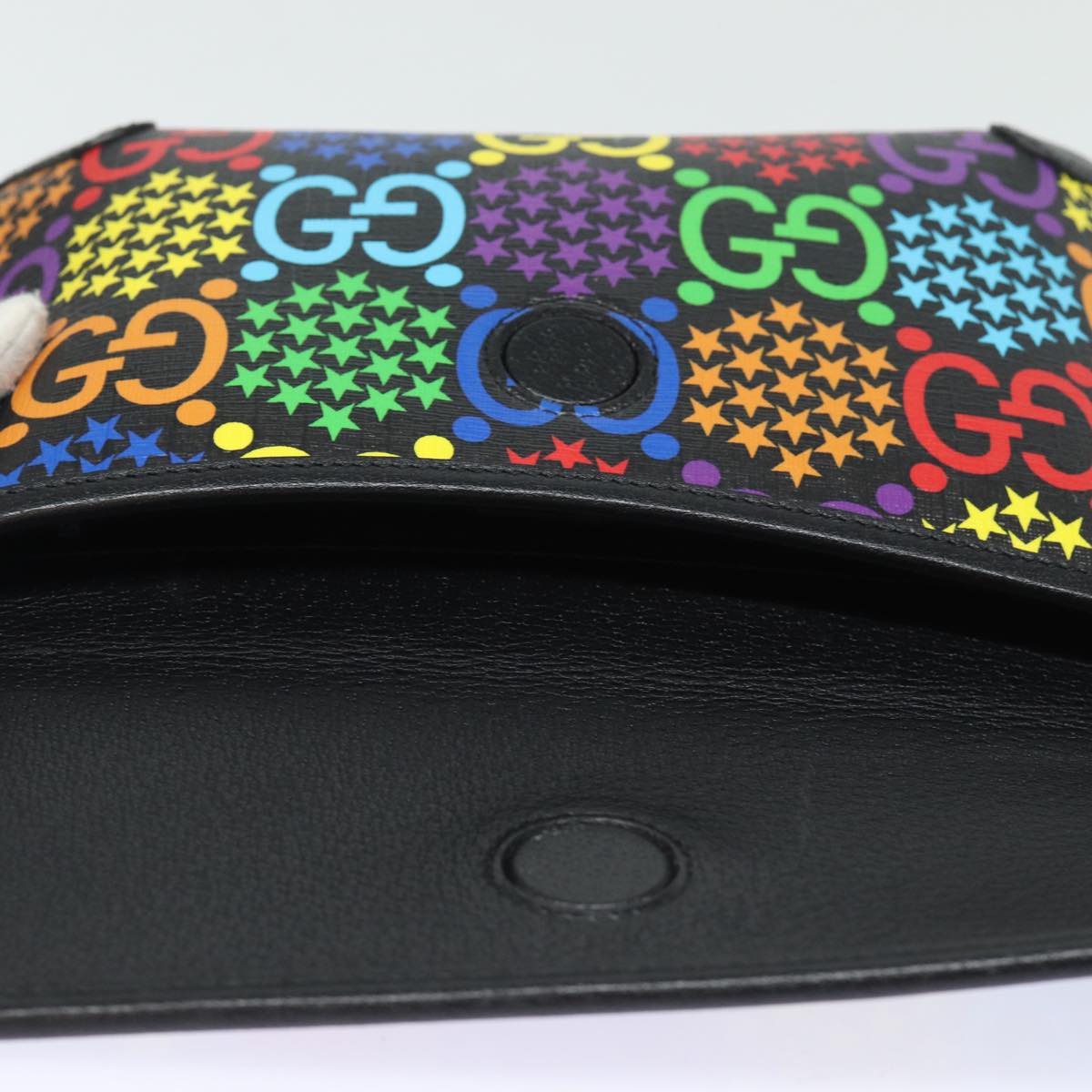 GUCCI GG Psychedelic Body Bag PVC Leather Multicolor 598113 Auth am6503V