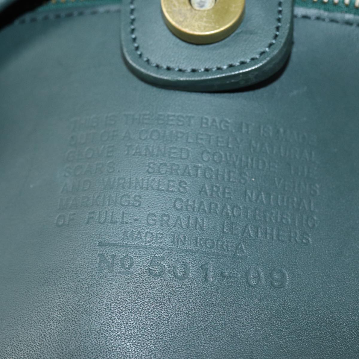 Coach Hand Bag Leather Green Auth am6541