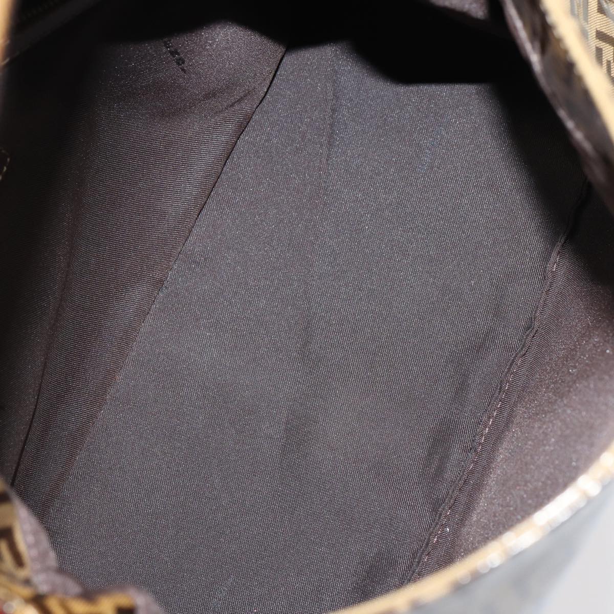 FENDI Zucchino Canvas Mamma Baguette Shoulder Bag Beige Auth am6583V