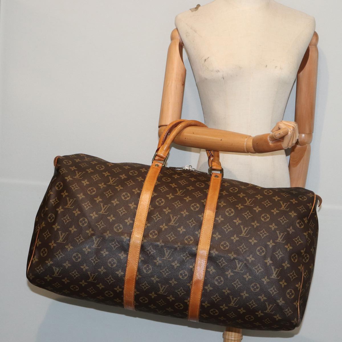 LOUIS VUITTON Monogram Keepall 60 Boston Bag M41422 LV Auth am6591
