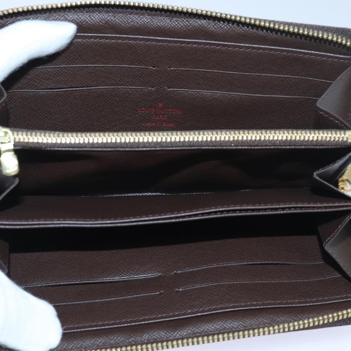 LOUIS VUITTON Damier Ebene Zippy Wallet Long Wallet N41661 LV Auth am6593SV