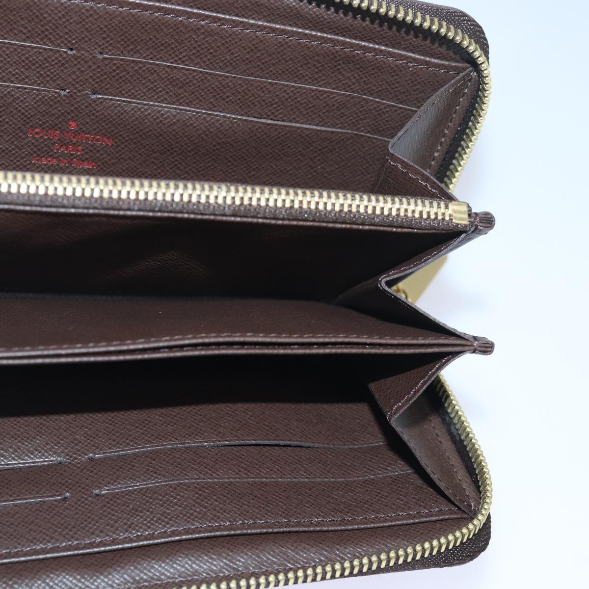 LOUIS VUITTON Damier Ebene Zippy Wallet Long Wallet N41661 LV Auth am6593SV