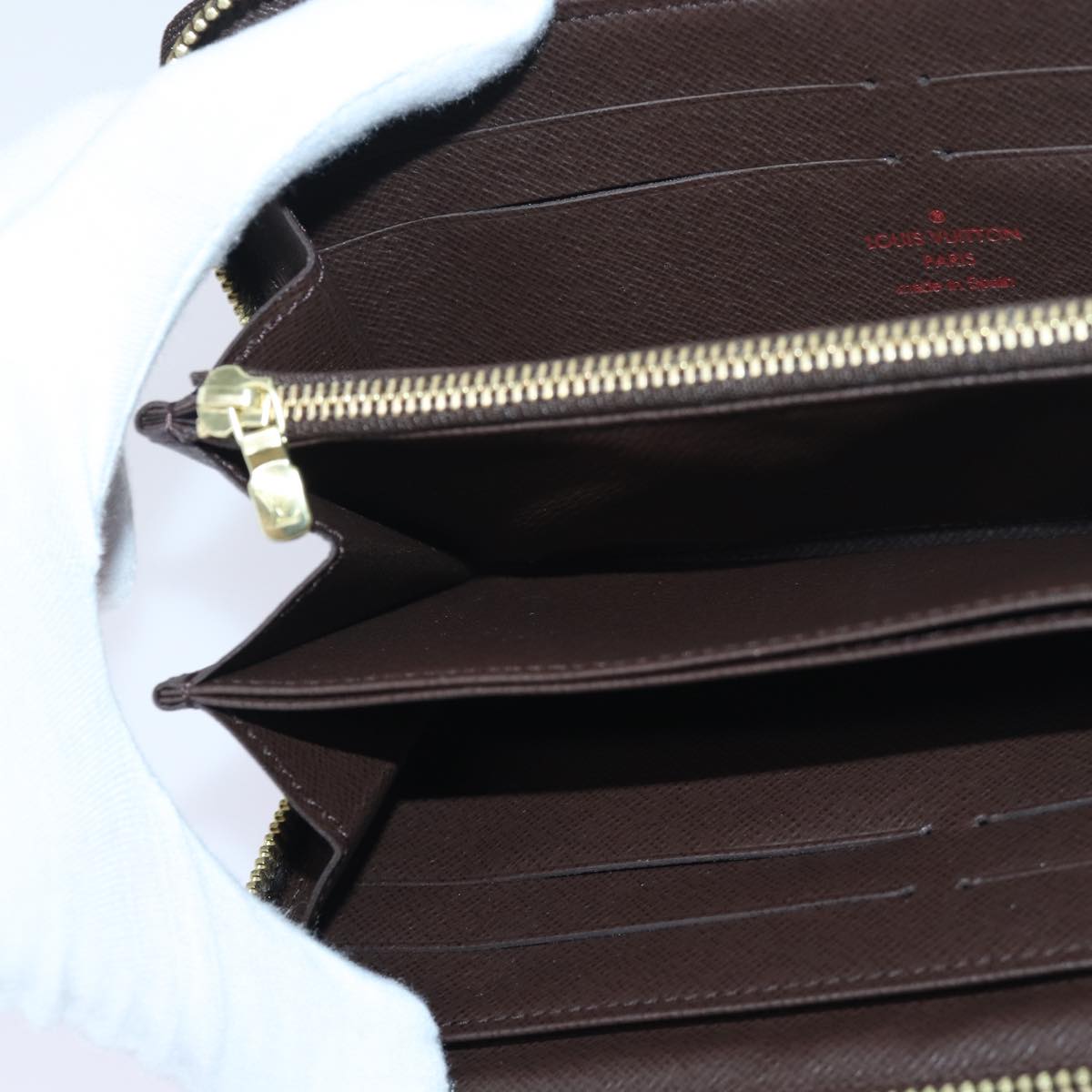 LOUIS VUITTON Damier Ebene Zippy Wallet Long Wallet N41661 LV Auth am6593SV