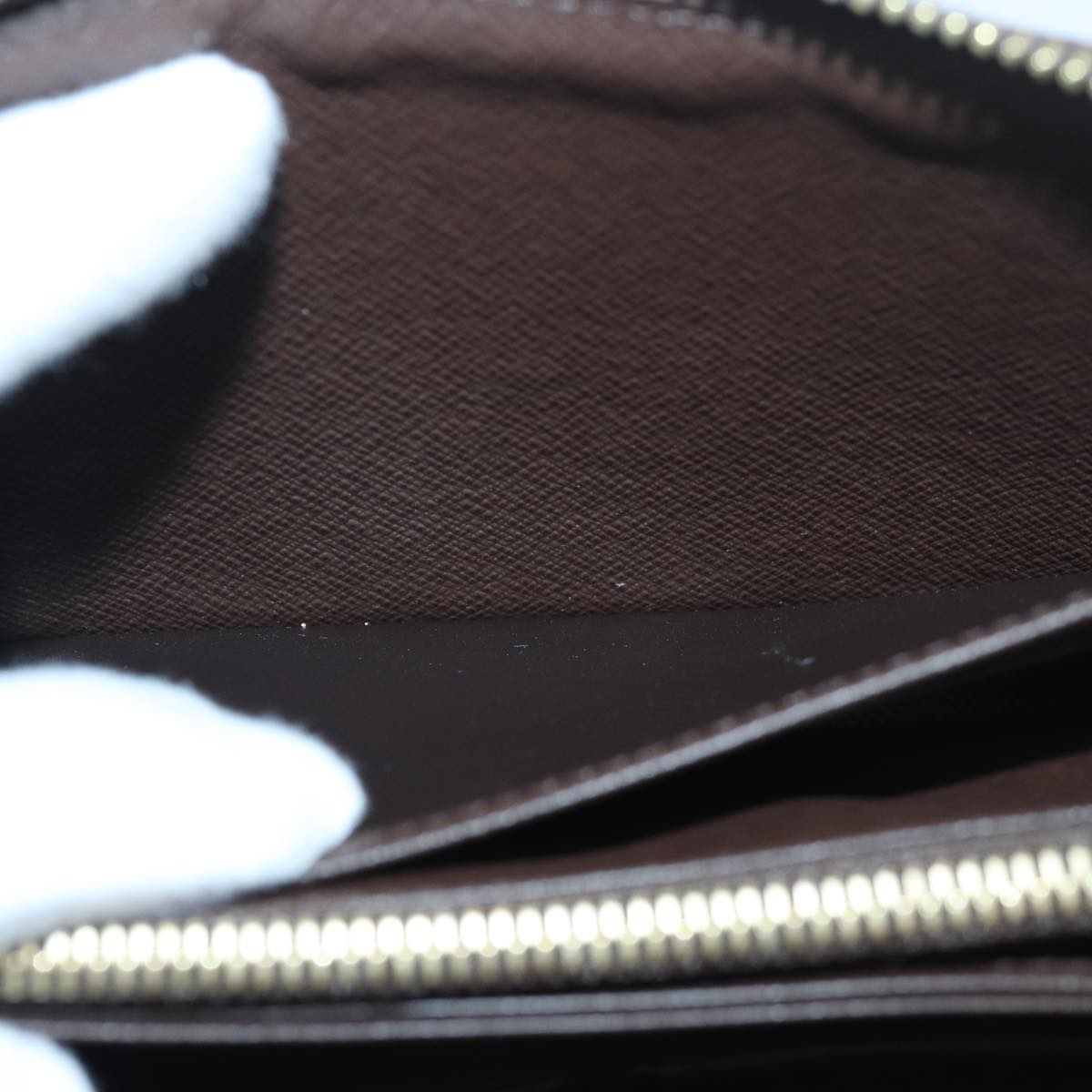 LOUIS VUITTON Damier Ebene Zippy Wallet Long Wallet N41661 LV Auth am6593SV