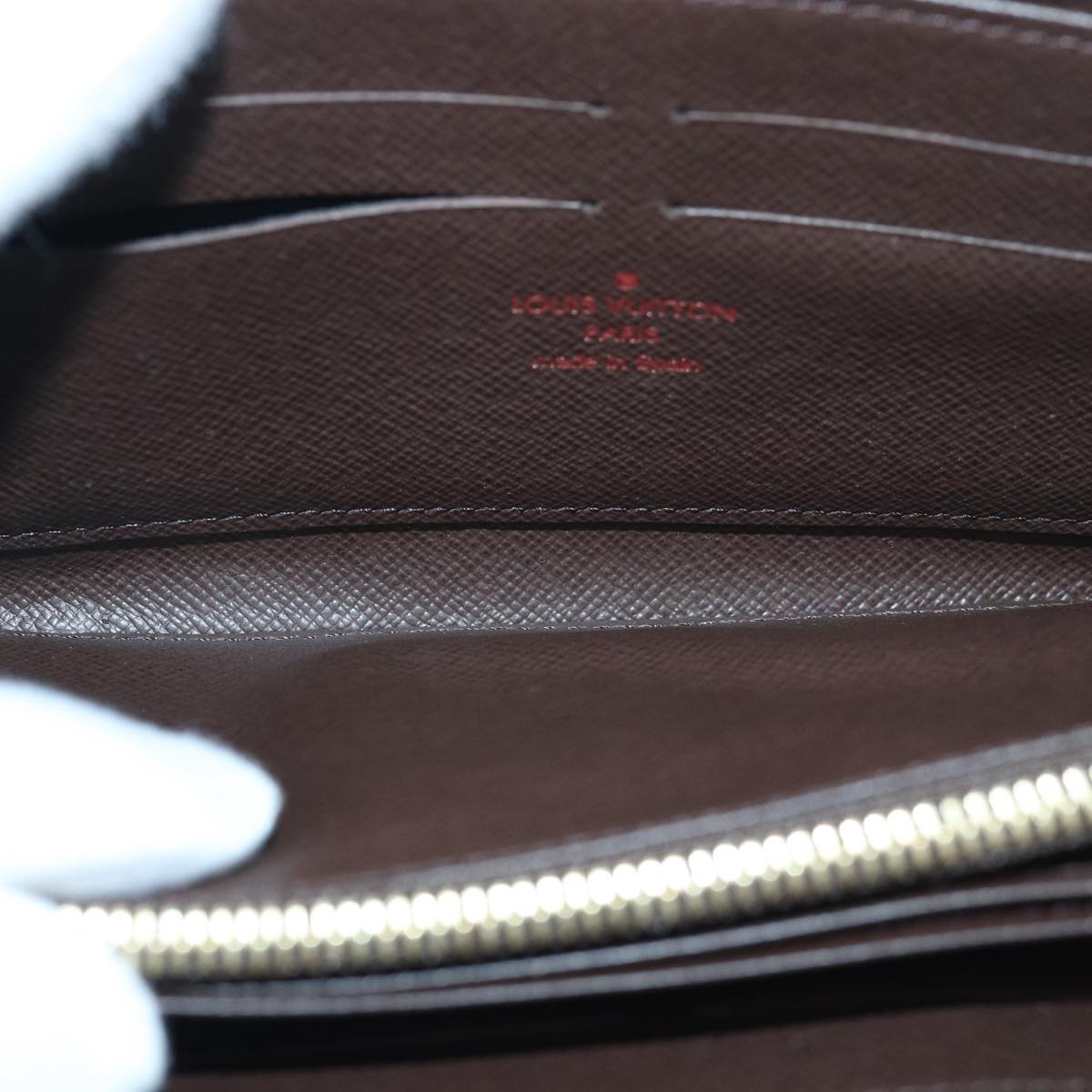 LOUIS VUITTON Damier Ebene Zippy Wallet Long Wallet N41661 LV Auth am6593SV