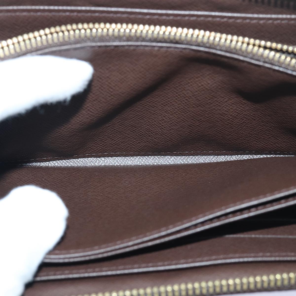 LOUIS VUITTON Damier Ebene Zippy Wallet Long Wallet N41661 LV Auth am6593SV