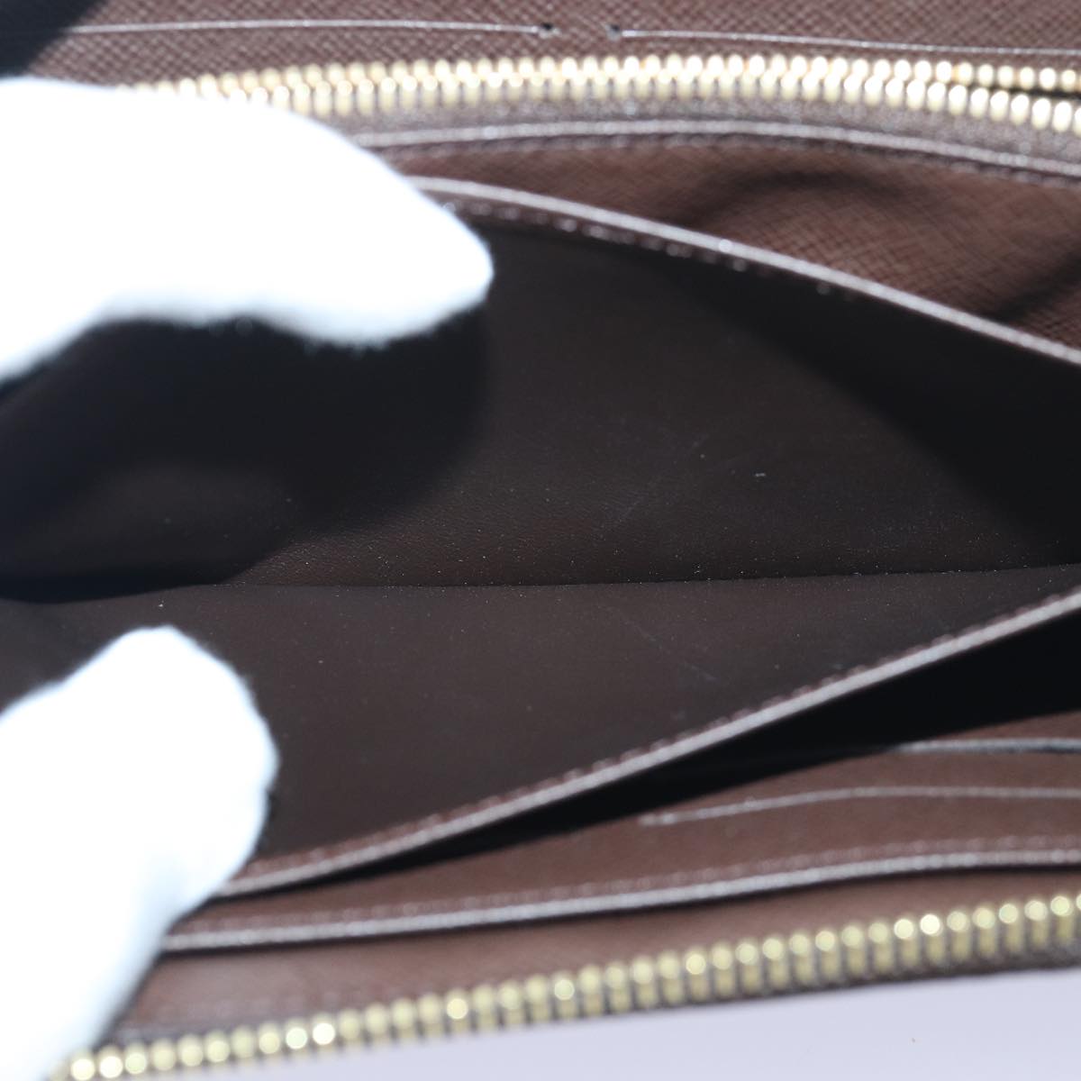 LOUIS VUITTON Damier Ebene Zippy Wallet Long Wallet N41661 LV Auth am6593SV