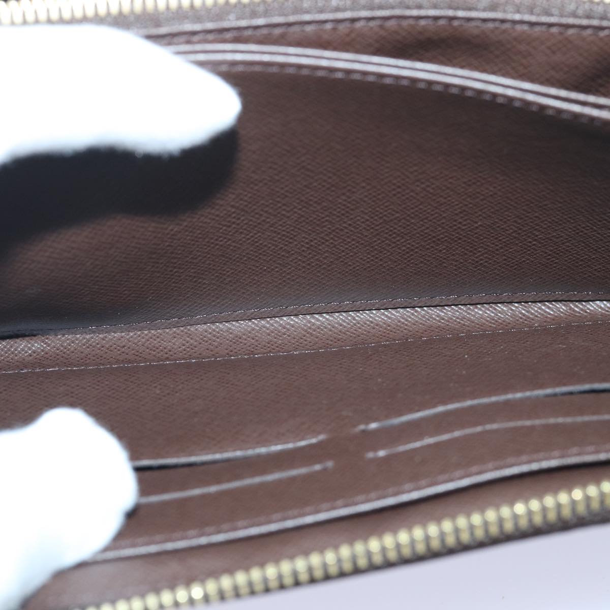 LOUIS VUITTON Damier Ebene Zippy Wallet Long Wallet N41661 LV Auth am6593SV