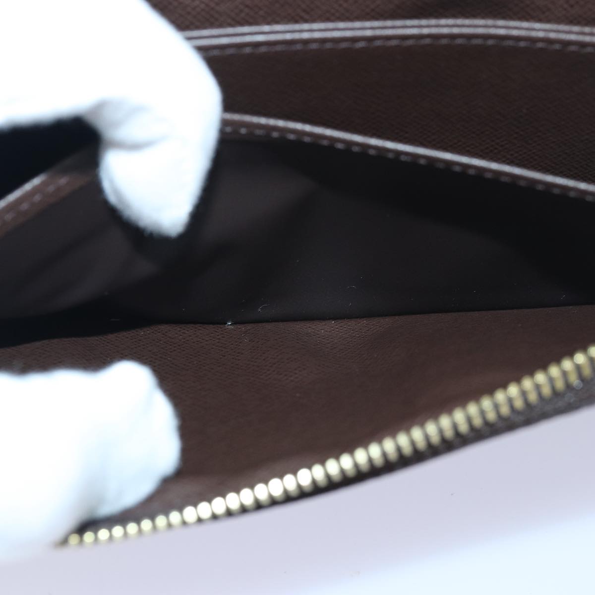 LOUIS VUITTON Damier Ebene Zippy Wallet Long Wallet N41661 LV Auth am6593SV