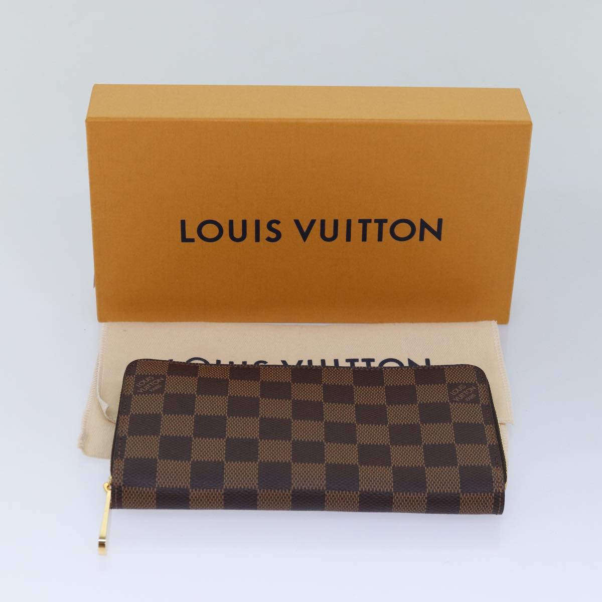 LOUIS VUITTON Damier Ebene Zippy Wallet Long Wallet N41661 LV Auth am6593SV