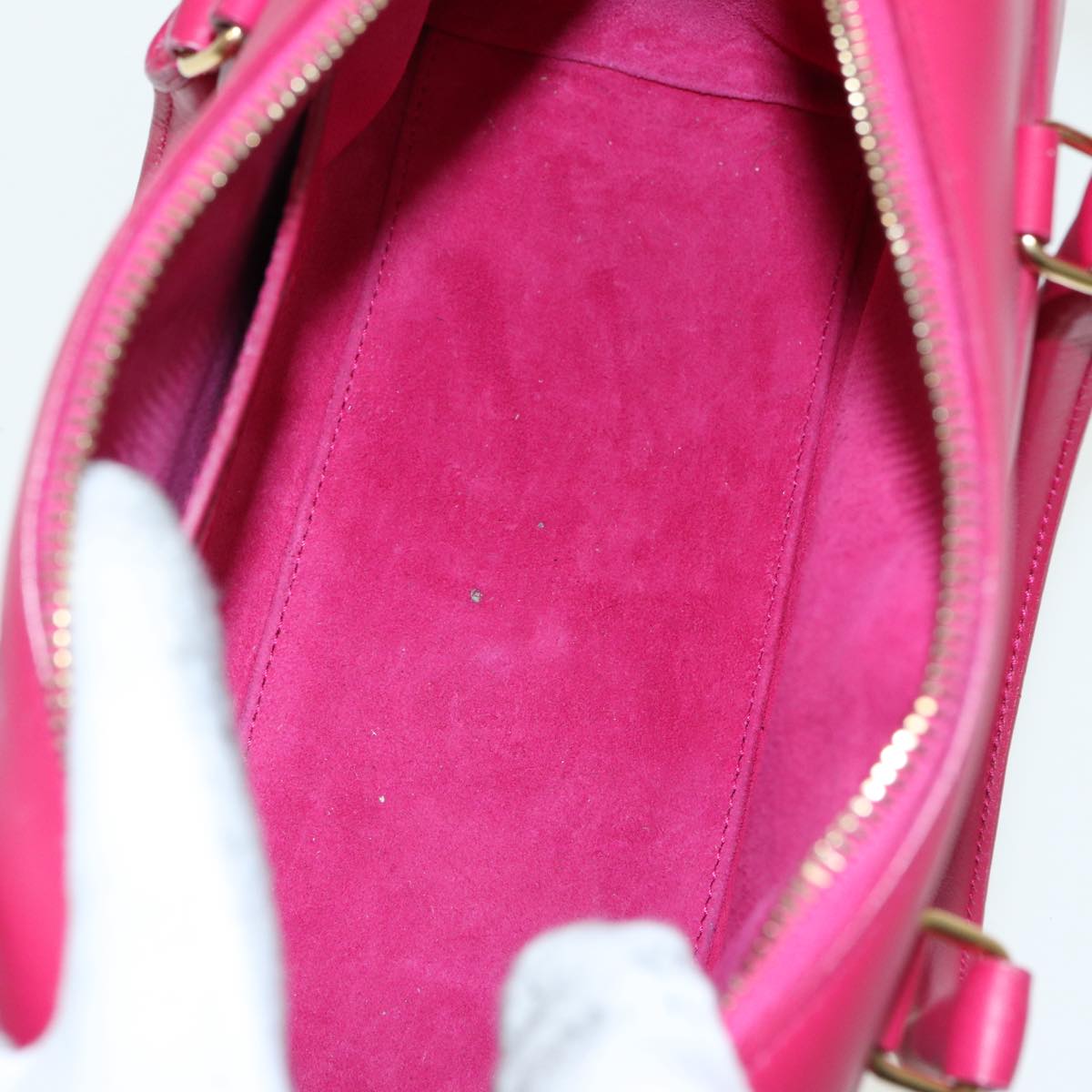 SAINT LAURENT Baby Duffel Hand Bag Leather 2way Red Auth am6711