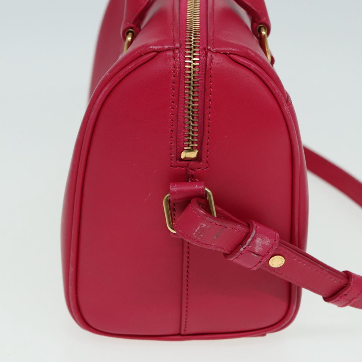 SAINT LAURENT Baby Duffel Hand Bag Leather 2way Red Auth am6711