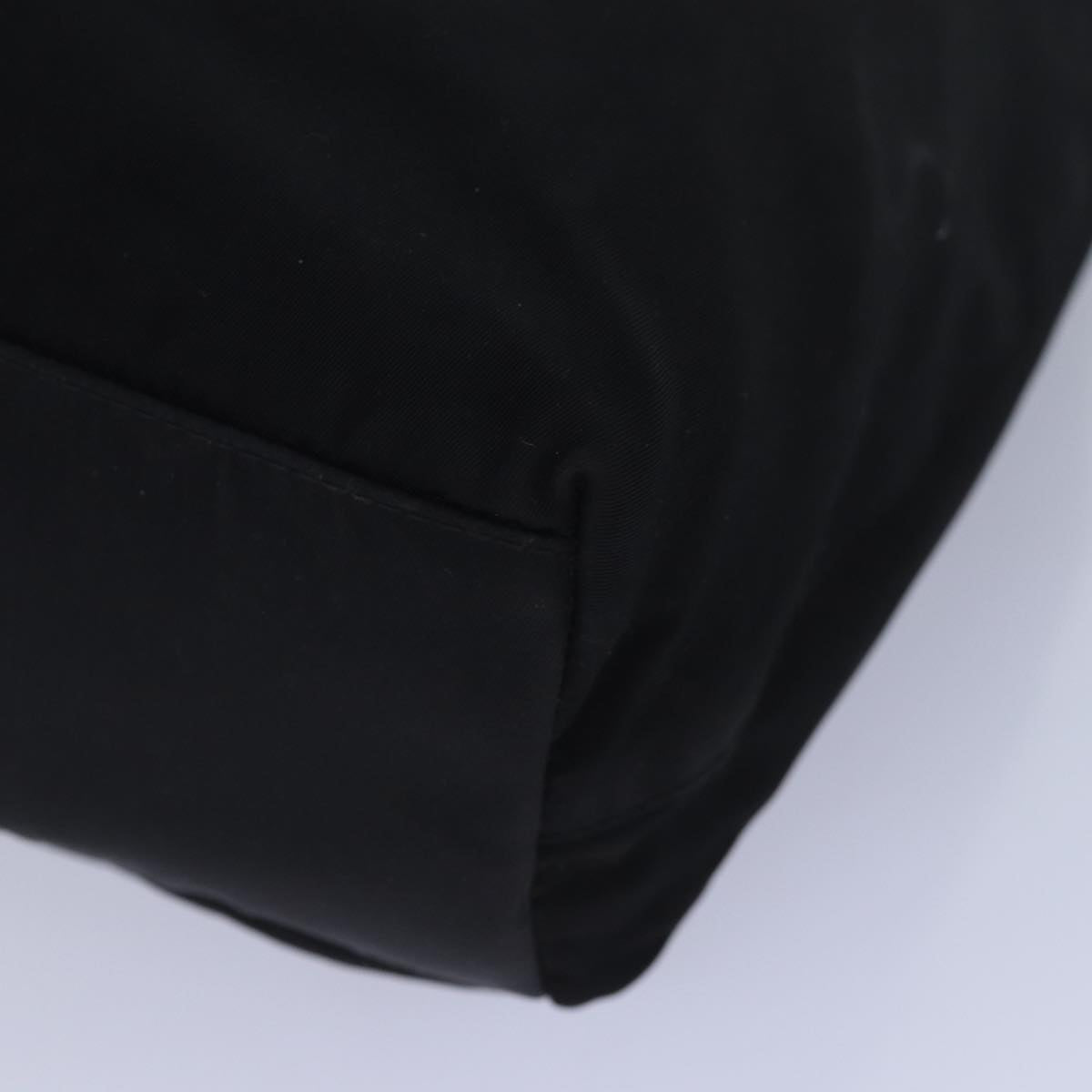 Christian Dior Maris Pearl Hand Bag Nylon Black Silver Auth am6778