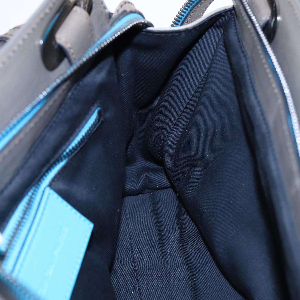 BALENCIAGA Turn Lock Chain Shoulder Bag Leather Beige Gray Silver Auth am6814V