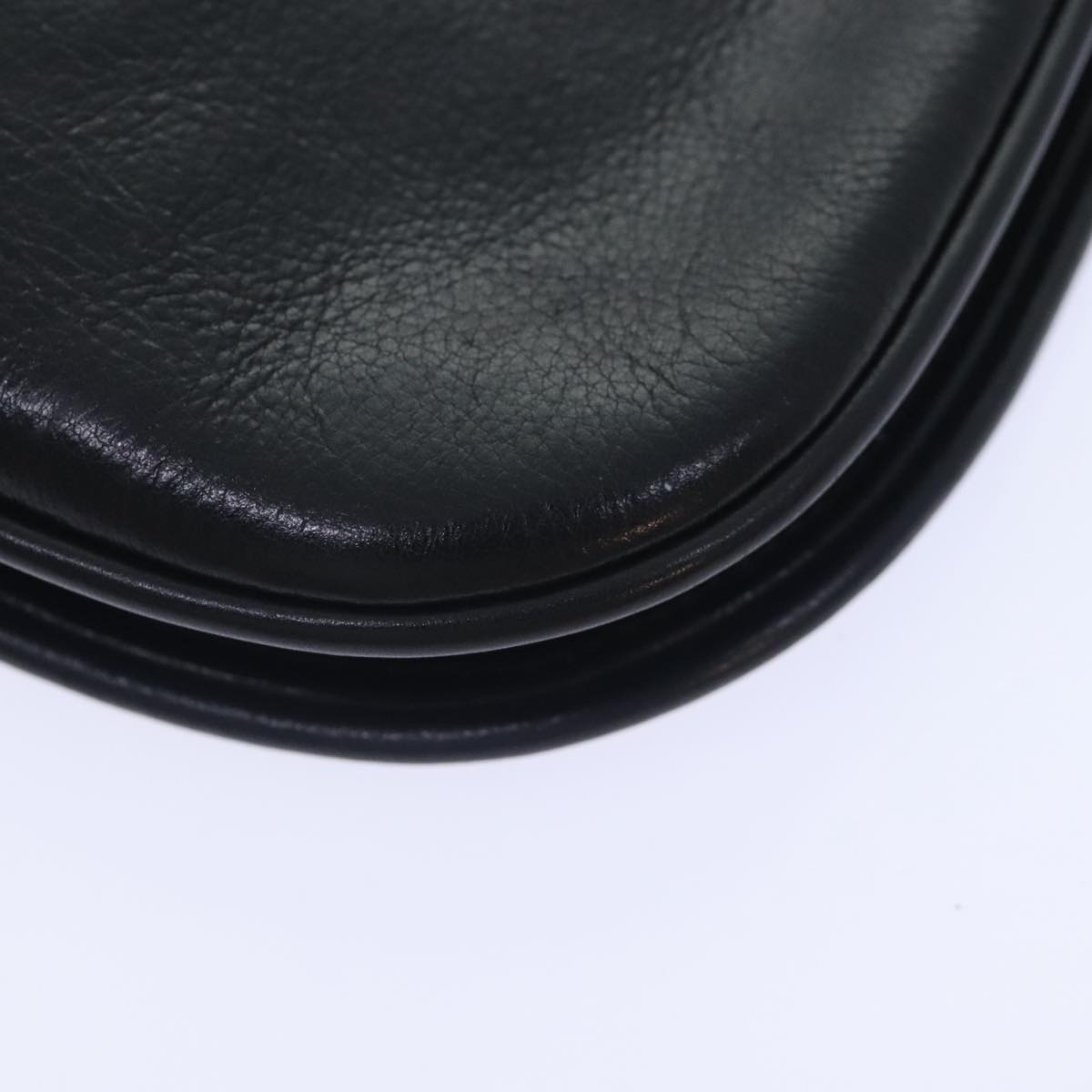 GUCCI Clutch Bag Leather Black Auth am6818
