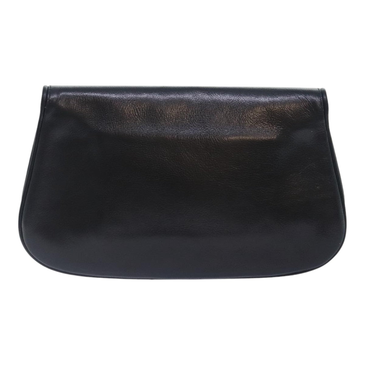 GUCCI Clutch Bag Leather Black Auth am6818