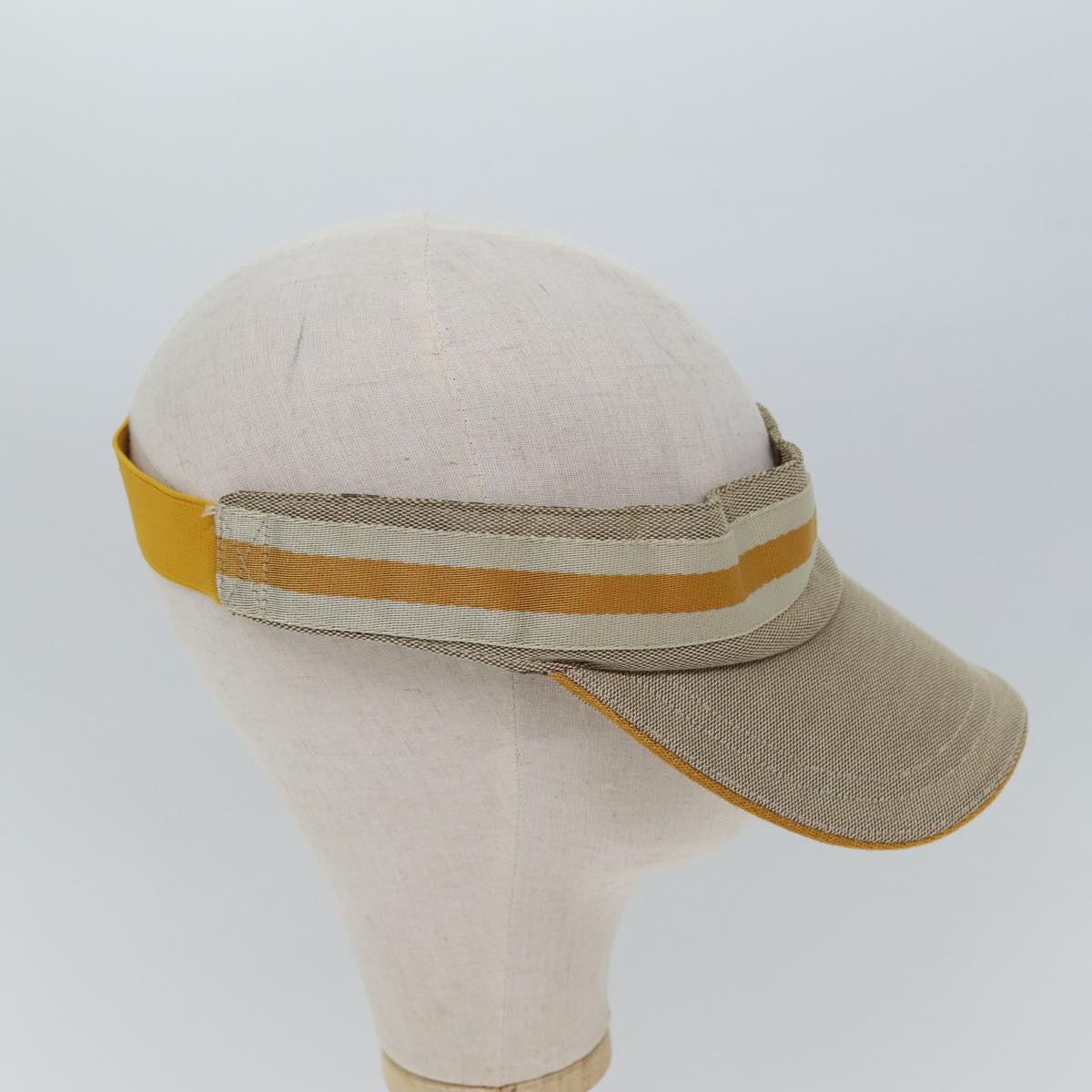 GUCCI GG Canvas Sherry Line Sun Visor M Beige Yellow Auth am6871