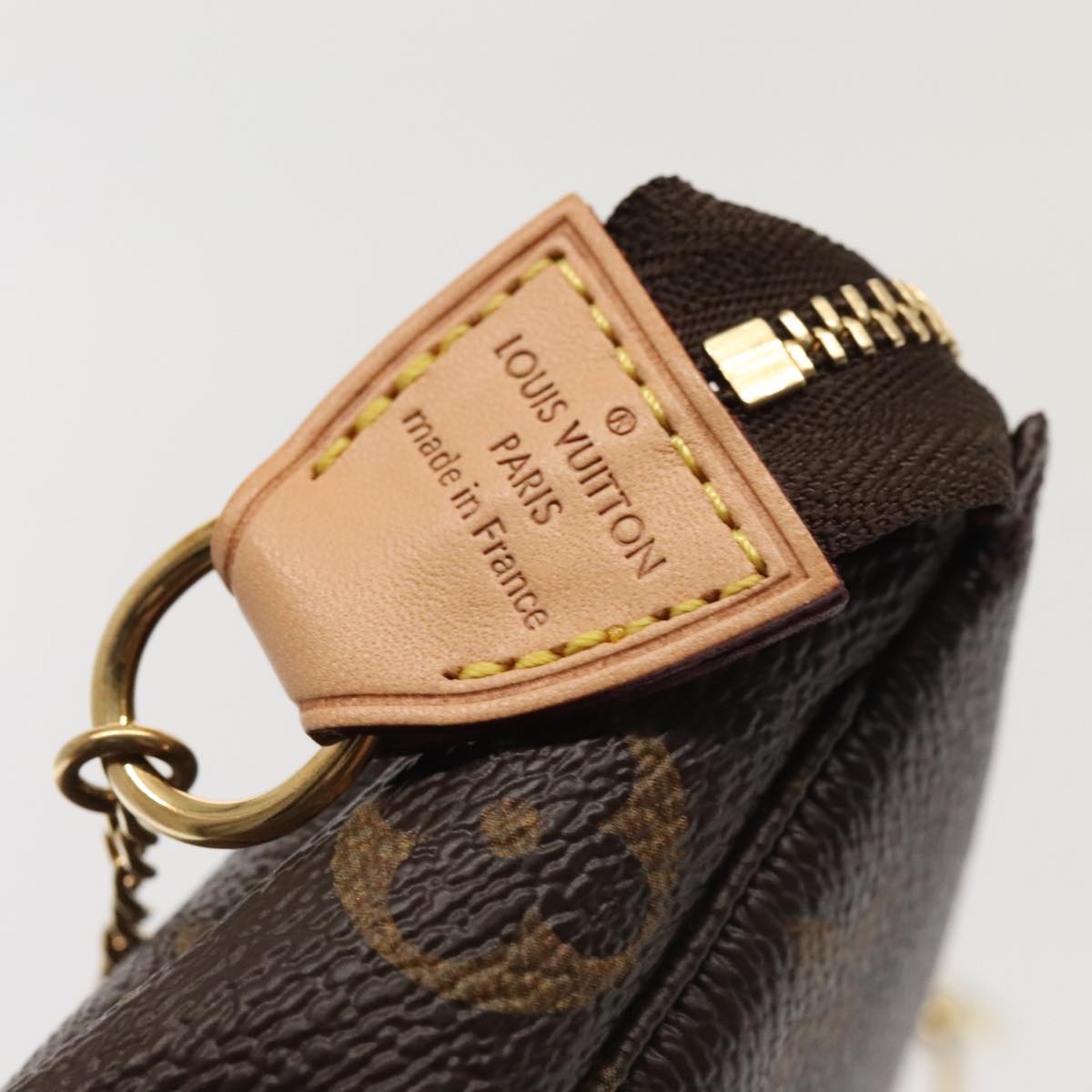 LOUIS VUITTON Monogram V line Mini Pochette Accessoires Pouch Pink Auth am6931AV