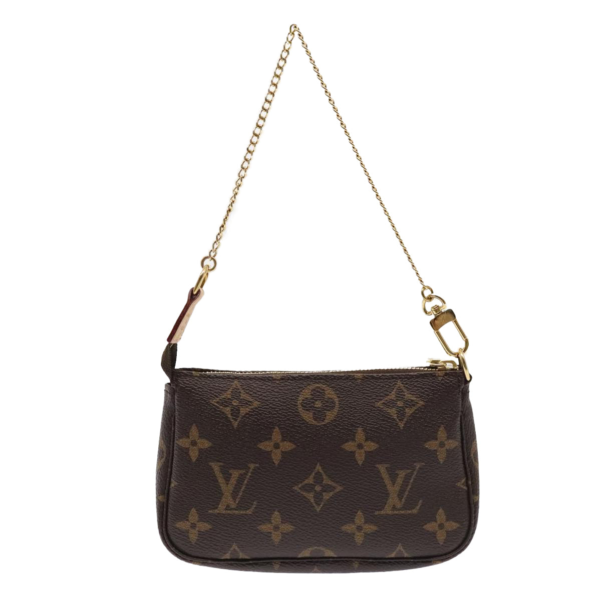 LOUIS VUITTON Monogram V line Mini Pochette Accessoires Pouch Pink Auth am6931SAV